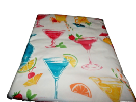 NEW Tropical DRINKS TABLECLOTH 60&quot; Round Margarita Pina Colada COCKTAILS... - £14.79 GBP