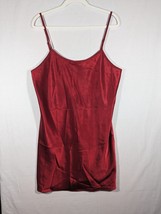 Vintage Valorie Stevens Red Silk Dress Sz Large Slip Lingerie Mini 90s - $14.01
