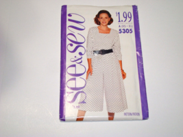 Butterick 5305 Pattern Misses&#39; Top &amp; Split Skirt Sizes XS-S-M-L-XL Uncut - £7.90 GBP