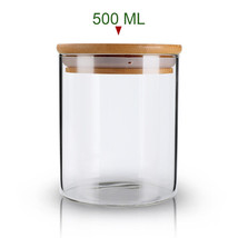 Air Tight Storage Jar Glass Food Storage Jar Tank With Natural Bamboo Li... - $19.94