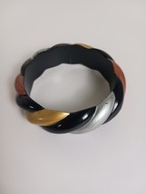 Vintage Multicolor Acrylic Bangle Bracelet 6&quot; Made In Taiwan Republic Of... - $253.04 MXN
