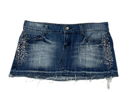 Wallflower Denim Jeans Skirt Women&#39;s Juniors 9 Bling - $25.00