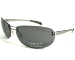 Iceberg Sunglasses IG 85121 720 Silver Square Wrap Frames with Gray Lenses - $84.23