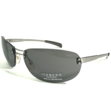 Iceberg Sunglasses IG 85121 720 Silver Square Wrap Frames with Gray Lenses - $84.23
