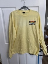 The Hangout Long Sleeve Yellow T-Shirt Size Large Be Nice Or Go Home Waves Logo - £7.74 GBP