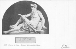 MINNEAPOLIS MN~STATUE-FATHER OF WATERS-COURT HOUSE ROTUNDA POSTCARD - $4.95