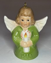 Vintage 1988 Hummel Goebel Angel Bell Christmas Ornament Green Candle W Box - $13.86