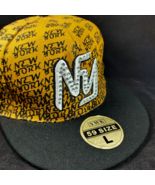 YWK New York NY Hat Cap Sz L Bling Rhinestones Black Gold Heavy Cotton - $12.19