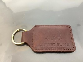Vintage Promo Keyring ALFRED SUNG Brown Leather Keychain Ancien Porte-Clés Cuir - £6.46 GBP