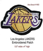 Large NBA Patch LA LAKERS Embroidered 5.5&quot; x 4&quot; Sew On Patch (used) - £6.26 GBP