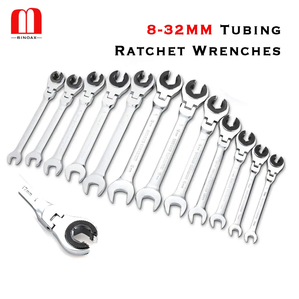 BINOAX 8-32MM g Ratchet Wrench with Open Flexible Head 72 Teeth For Car Repair O - £434.68 GBP