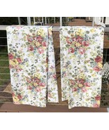 Laura Ashley Pair Curtains 40x84 Wild Cabbage Rose Faded Cutter Crafts S... - £29.82 GBP