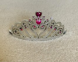Build A Bear Bunny Rabbit Tiara Silver Pink Rhinestone Accessory Princes... - €8,55 EUR