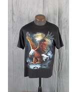 Vintage Graphic T-shirt - Bald Eagle Big Graphic Rock Chang - Men&#39;s Large - $68.41 CAD