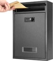 Wall Mount Mailbox, Combination Lock Mail Boxes for Outside, Safe Drop B... - $64.83 CAD