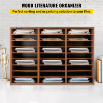 VEVOR 27 Compartments Wood Literature Organizer, Adjustable Shelves, Medium Dens - £70.97 GBP