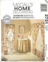 McCall&#39;s Home Decorating Bathroom Essentials ; Sewing Pattern 2721 - £10.17 GBP