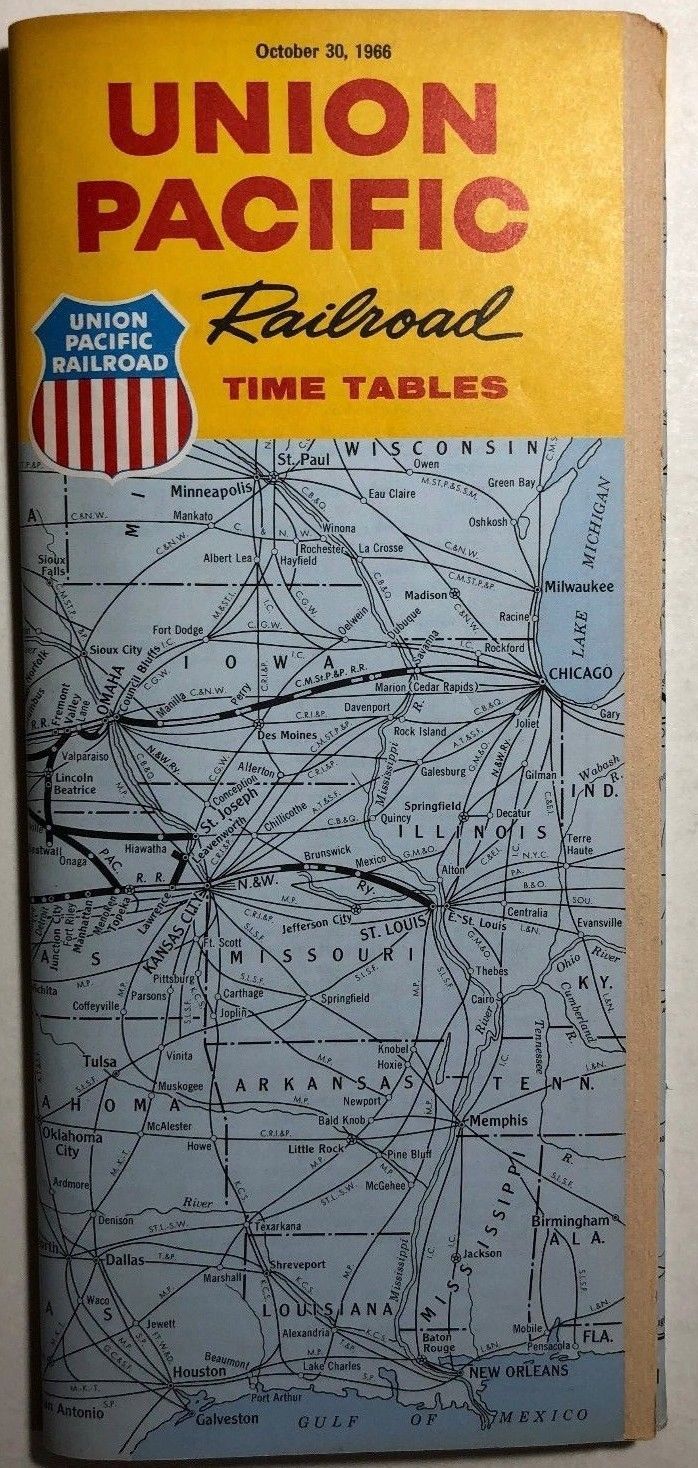 UNION PACIFIC RAILROAD Time Tables October 30, 1966 - $9.89