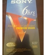 NEW  SONY VHS T-120VL BLANK TAPES PREMIUM GRADE - HIGH DURABILITY 6 HR - £10.56 GBP