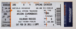2011 Charlie Blackmon Spring Training pre-debut Ticket Rockies vs Diakmondbacks - £17.37 GBP