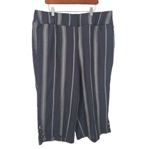 Lane Bryant The Laney Capri Pants 18 Womens Plus Size Grey White Striped - $26.61