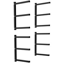 Lumber Rack Wall Mount With 3-Level 2 Pairs Wood Organizer And Lumber St... - £71.92 GBP