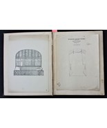 LOT 1913 antique DRAPERIES curtains PATTERNS PLANS SKETCH window treatments - £112.64 GBP