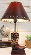 American Forgotten Soldier Eagle Rifle And Helmet Cowboy Boot Desktop Table Lamp - £52.37 GBP