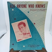 Vintage Sheet Music, Ask Anyone Who Knows by Eddie Seiler Sol Marcus and Al Kauf - £14.20 GBP