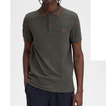 Fred Perry Men&#39;s Short Sleeve M3600 Twin Tipped Polo Shirt Field Green/N... - £53.51 GBP