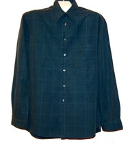 Hugo Boss Men&#39;s Blue Plaids  Cotton  Shirt Size XL - $26.84