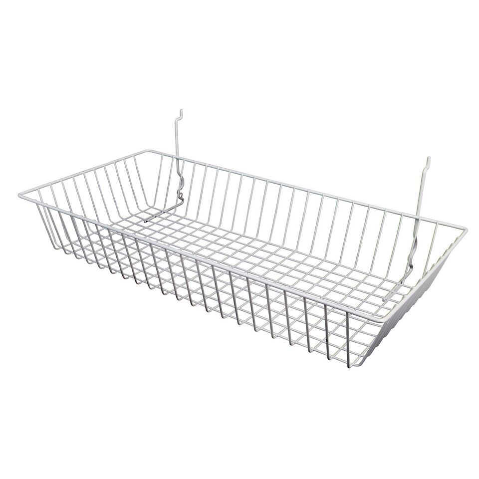 Only Hangers White Slatwall Gridwall Multi Basket 24&quot; W x12&quot; D x 4&quot;H 3pk - $30.20