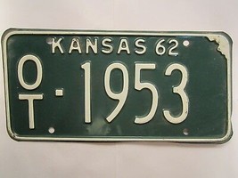 LICENSE PLATE Car Tag 1962 KANSAS OT 1953 [Z280F] - £29.05 GBP