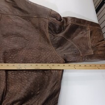 Wear Me Out Men's Brown Full Zip Genuine Leather Insulated Bomber Jacket Size 46 image 8
