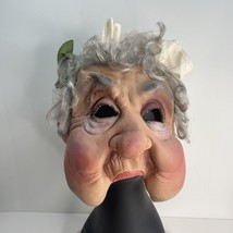 Vintage Old Lady Granny Mask Halloween Grandma Made In Germany Gray Hair... - $74.24