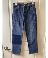 Reformation Women&#39;s 26 Cynthia Patch High Rise Straight Jeans - $1,217.86 MXN