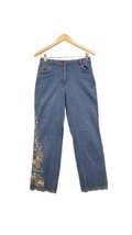 Susan Bristol Jeans Womens Size 6 Floral Embroidered Scalloped Hem Bohemian - £14.03 GBP