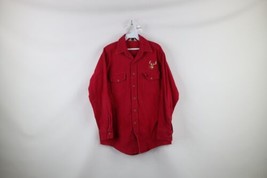 Vtg 90s Streetwear Mens L Distressed Deer Buck Chamois Cloth Button Shir... - £35.15 GBP