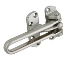 Door Slide Security Door Lock Satin Nickel - For Wood &amp; Metal Doors - £7.82 GBP