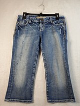 BKE Sabrina Jeans Womens Size 27 Blue Denim Cotton Distressed Pockets Flat Front - £15.25 GBP