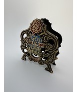 God Bless Our Home Jerusalem Brass Enamel Napkin Mail Holder 4 x 3.5 inc... - €19,40 EUR