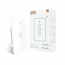 Moes Touch Wall Single Live Wire Smart Switch, No Neutral Wire, White 1 ... - £31.16 GBP