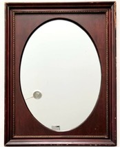 Beaded Tavern Mirror Oval 27”x 21” Rectangle Mahogany Wood Frame Vtg Antique - £142.43 GBP