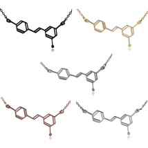 Wine Resveratrol Molecule Stainless Steel Necklace - £14.21 GBP