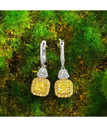 Yellow Diamond Earrings for Women Genuine 925 Silver Non Tarnish New - £68.54 GBP