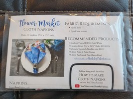 Shabby Chic Flower Market Vintage Cloth Napkin Kit 4 Napkins 17.5 x 17.5 - £14.94 GBP