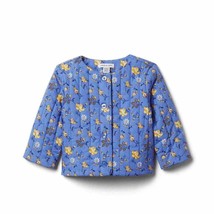 JANIE &amp; JACK 3-6 Month Blue Floral Jacket Yellow Flowers Cotton Button Baby - £11.56 GBP