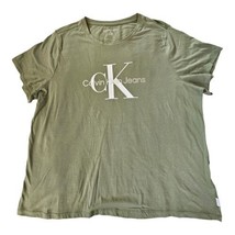 Calvin Klein Jeans Trendy Plus Size  Graphic Logo T-Shirt Green Size 2X $50 - £17.61 GBP