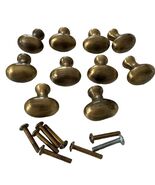 Oval Brass Metal Drawer Pulls Cabinet Knobs Handles Heavy Set of 10 1.25... - $642.63 MXN