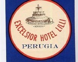 Excelsior Hotel LILLI  Luggage Label Perugia Italy - £7.78 GBP